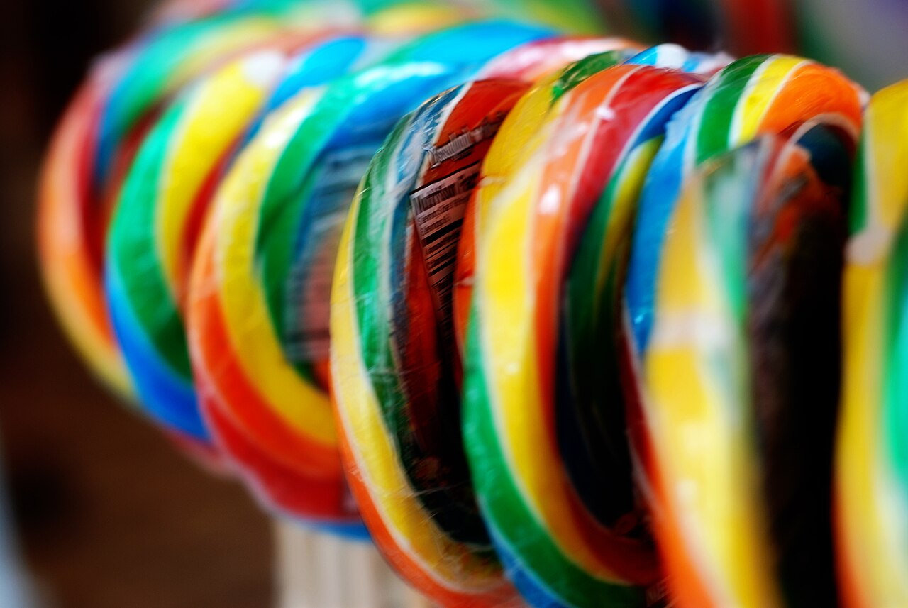 Colorful lollipops of allegedly increasing hardness