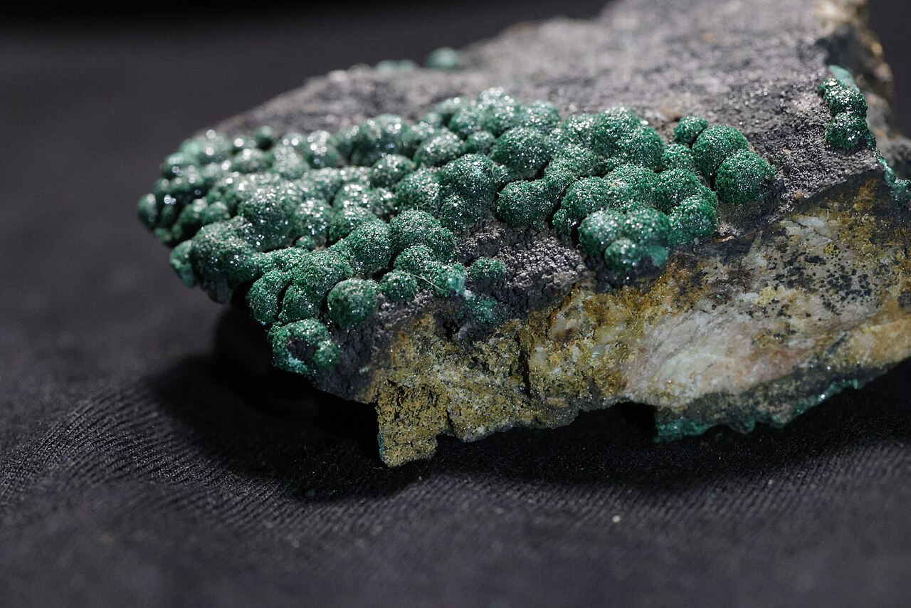 Bright green botryoidal malachite specimen
