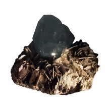 Hexagonal prismatic aquamarine beryl crystal